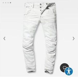 G-STAR ELWOOD 5620 3D White Skinny Jeans 34 x 32